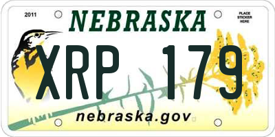 NE license plate XRP179