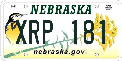 NE license plate XRP181
