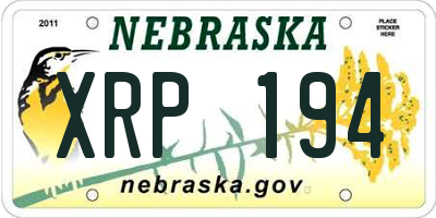 NE license plate XRP194