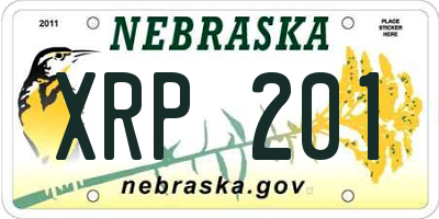 NE license plate XRP201