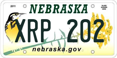 NE license plate XRP202