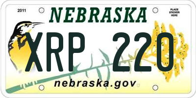 NE license plate XRP220