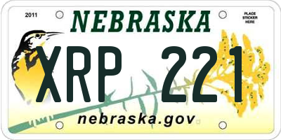 NE license plate XRP221