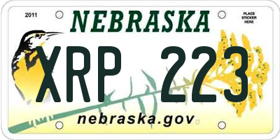NE license plate XRP223