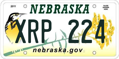 NE license plate XRP224