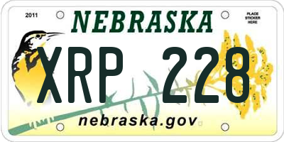 NE license plate XRP228