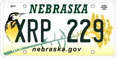 NE license plate XRP229