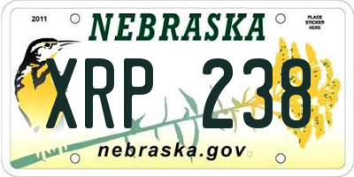 NE license plate XRP238