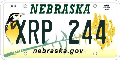 NE license plate XRP244