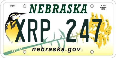 NE license plate XRP247