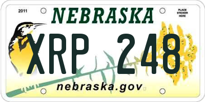 NE license plate XRP248