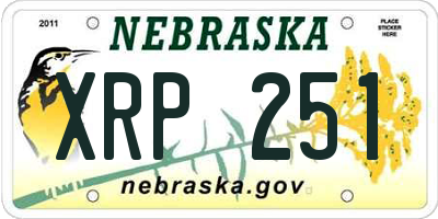 NE license plate XRP251