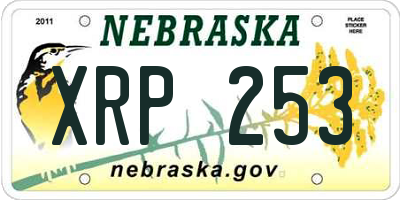 NE license plate XRP253