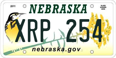 NE license plate XRP254