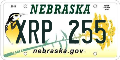 NE license plate XRP255