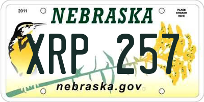 NE license plate XRP257