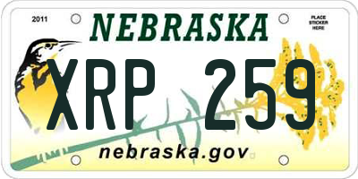 NE license plate XRP259