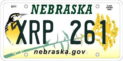 NE license plate XRP261