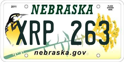 NE license plate XRP263