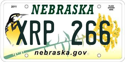 NE license plate XRP266