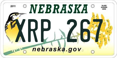 NE license plate XRP267