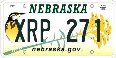 NE license plate XRP271