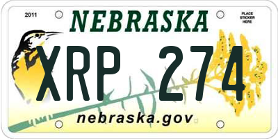 NE license plate XRP274