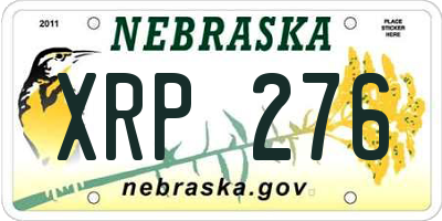 NE license plate XRP276
