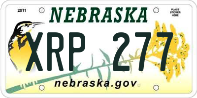 NE license plate XRP277