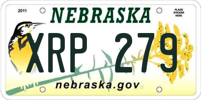 NE license plate XRP279