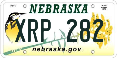 NE license plate XRP282