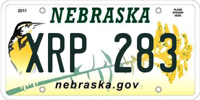 NE license plate XRP283