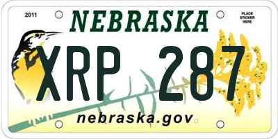 NE license plate XRP287