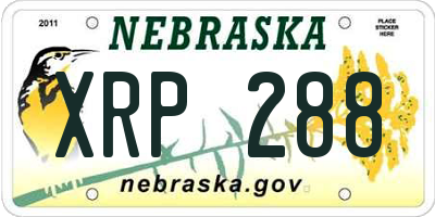NE license plate XRP288