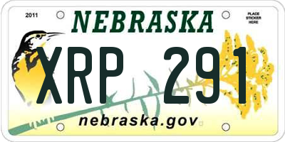 NE license plate XRP291