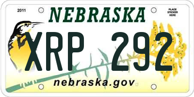 NE license plate XRP292