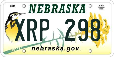 NE license plate XRP298