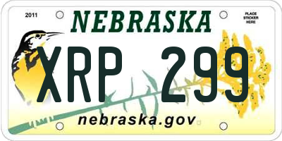 NE license plate XRP299