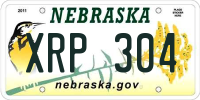 NE license plate XRP304