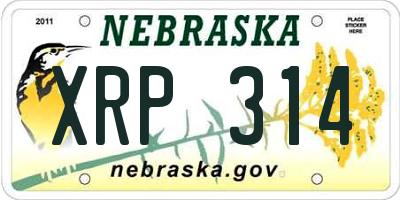 NE license plate XRP314