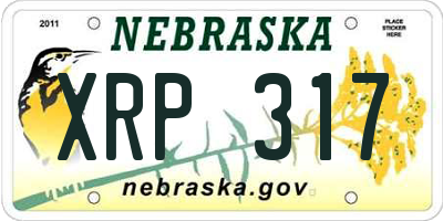 NE license plate XRP317