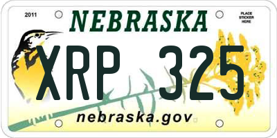 NE license plate XRP325