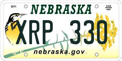 NE license plate XRP330