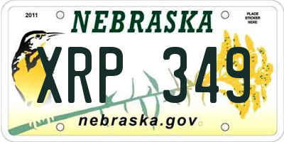 NE license plate XRP349