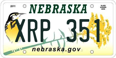 NE license plate XRP351