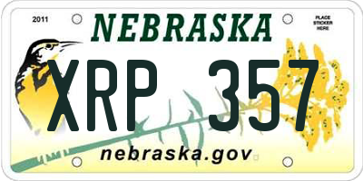 NE license plate XRP357