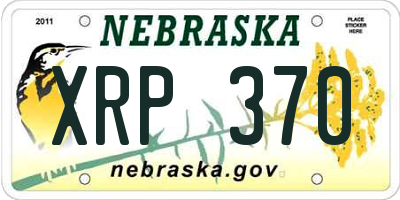 NE license plate XRP370