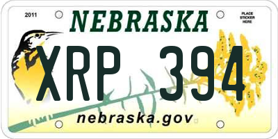 NE license plate XRP394