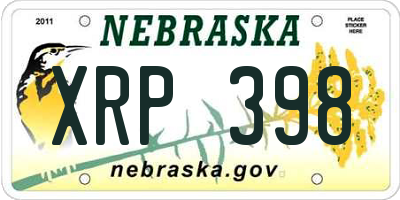 NE license plate XRP398