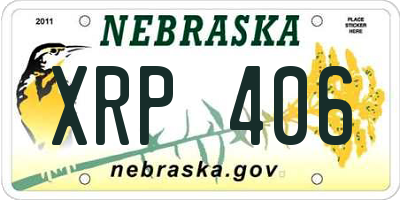 NE license plate XRP406